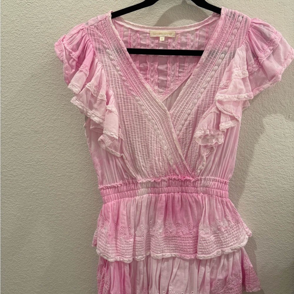 Pink Ruffled Mini Dress - Picture 2 of 4